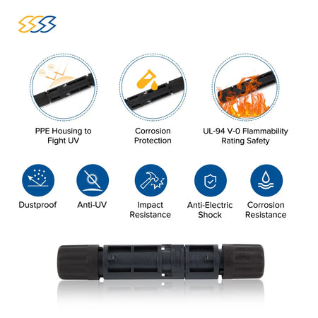 1500V PV Connector UL & TUV for 10-14 AWG Wires SSS