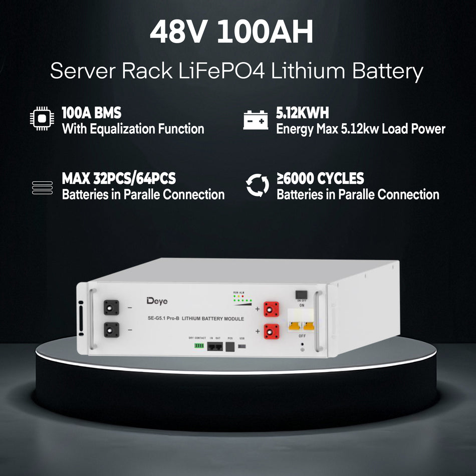 Deye 5kWh Battery Energy Storage System (SE-G5.1 Pro B) UL1973 UL9540A 10-Year Manufacturing Warranty