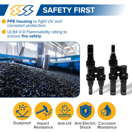 1000V PV T Branch Connector Pair SSS