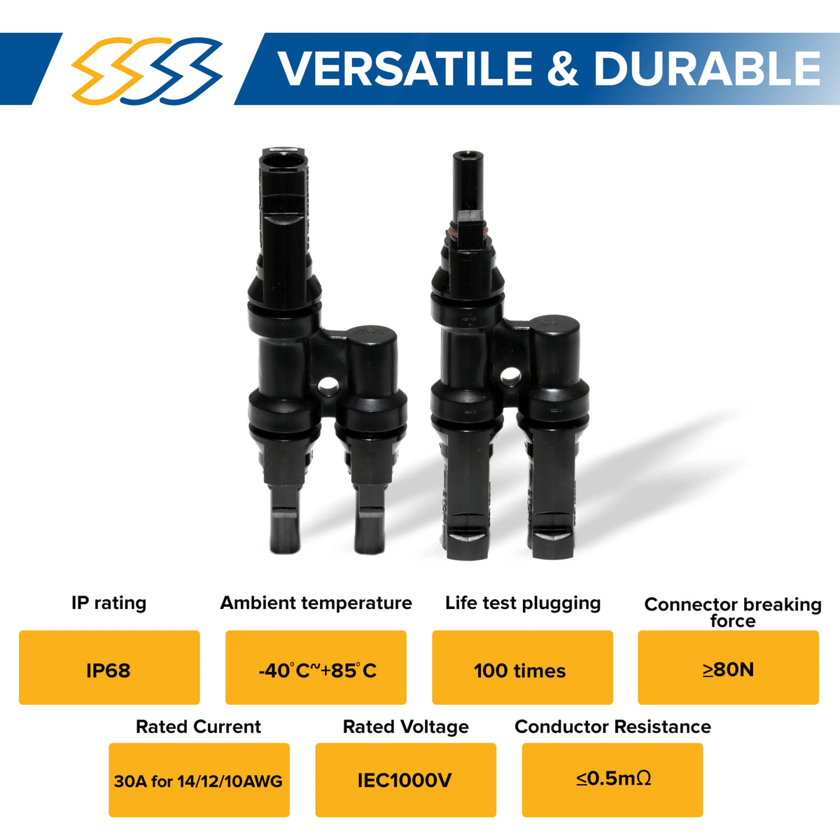 1000V PV T Branch Connector Pair SSS