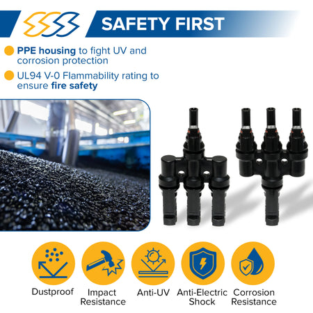 1000V PV T Branch Connector Pair SSS