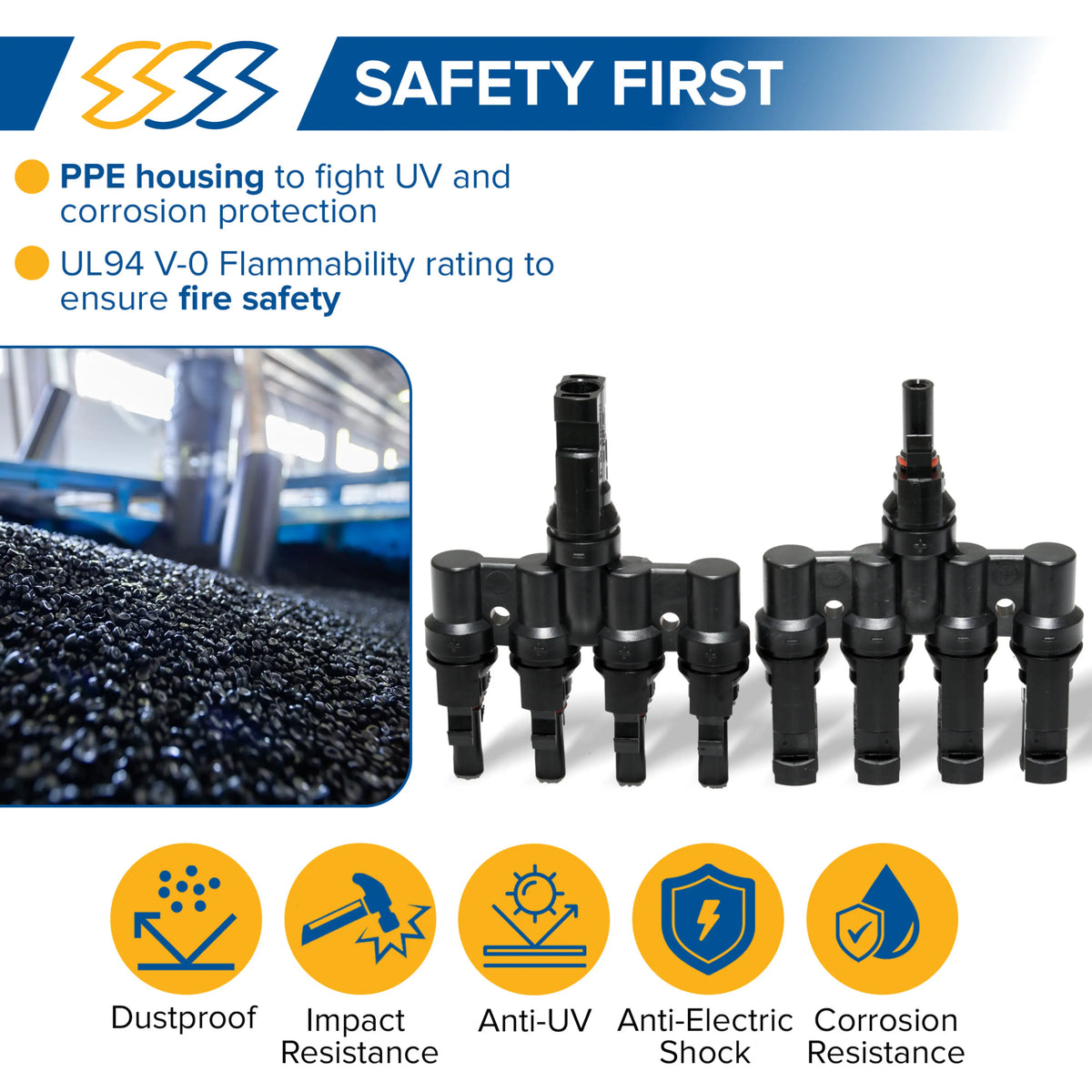 1000V PV T Branch Connector Pair SSS