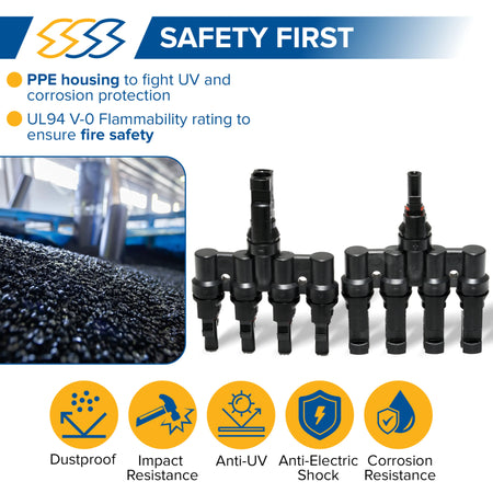 1000V PV T Branch Connector Pair SSS