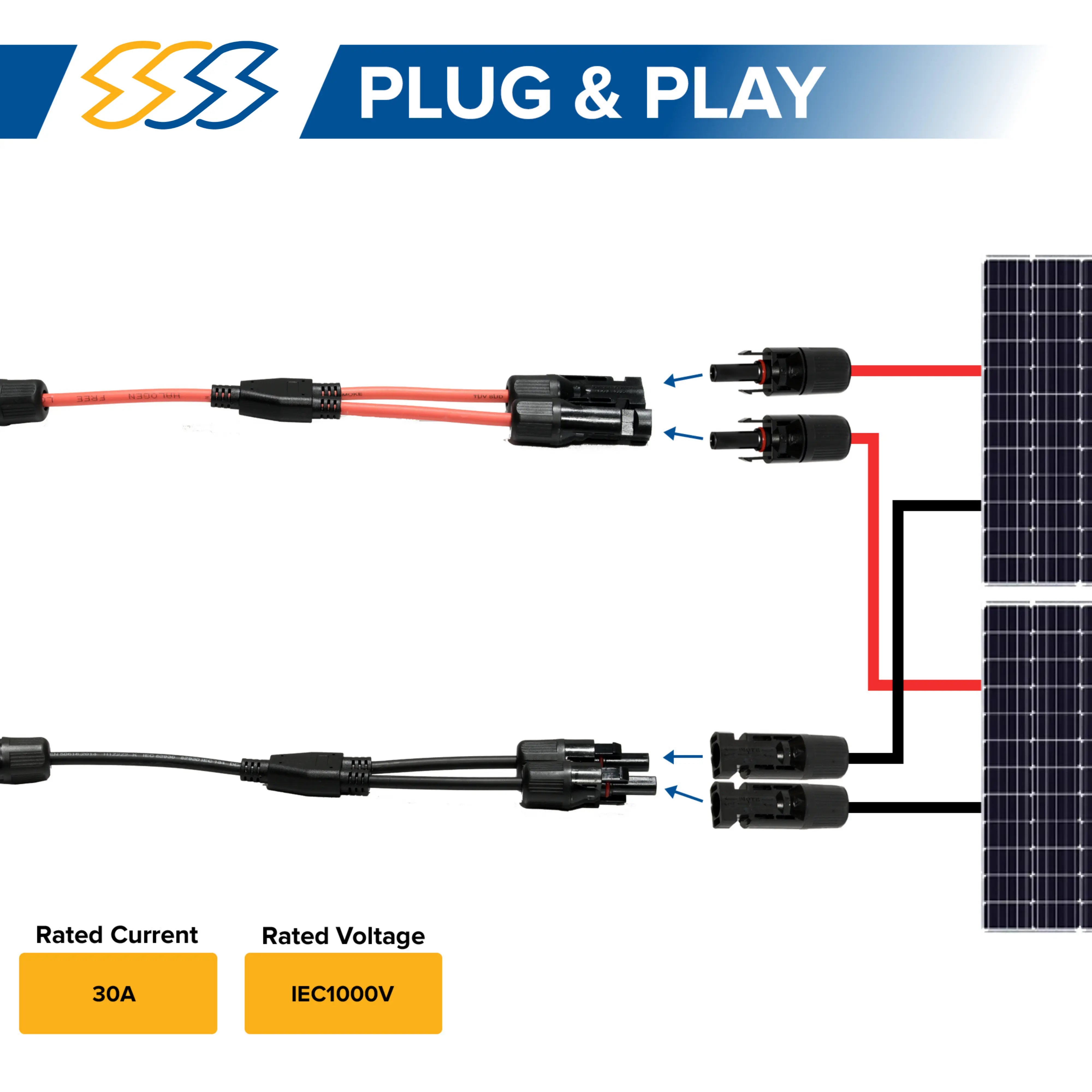 PV 1-to-2 Y Split Connector Pair (1 Pair/Pack) SSS