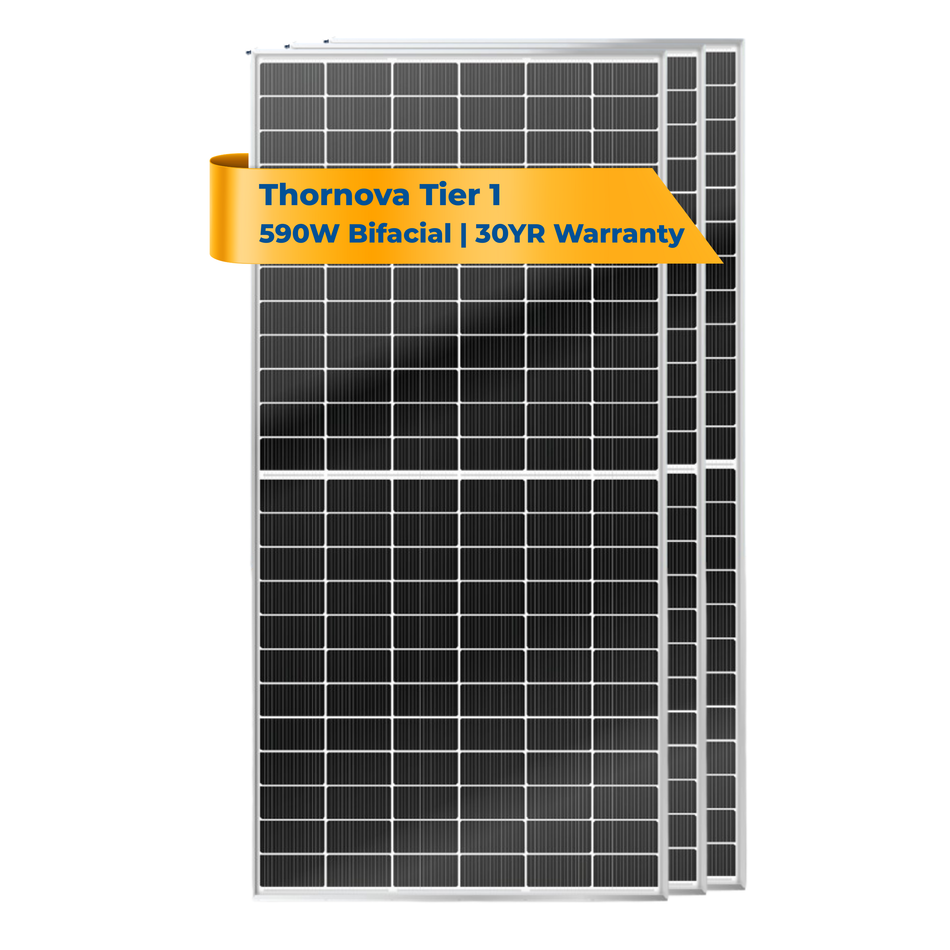 Thornova 595W Bifacial TOPCON N-Type | Tier 1 | 30 Year Performance Warranty